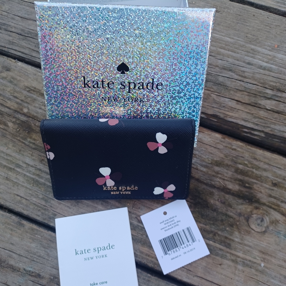 COPY -🔥 NIB^ Kate Spade Dusk Buds Ditsy Bifold Card Holder Wallet - Picture 3 of 8